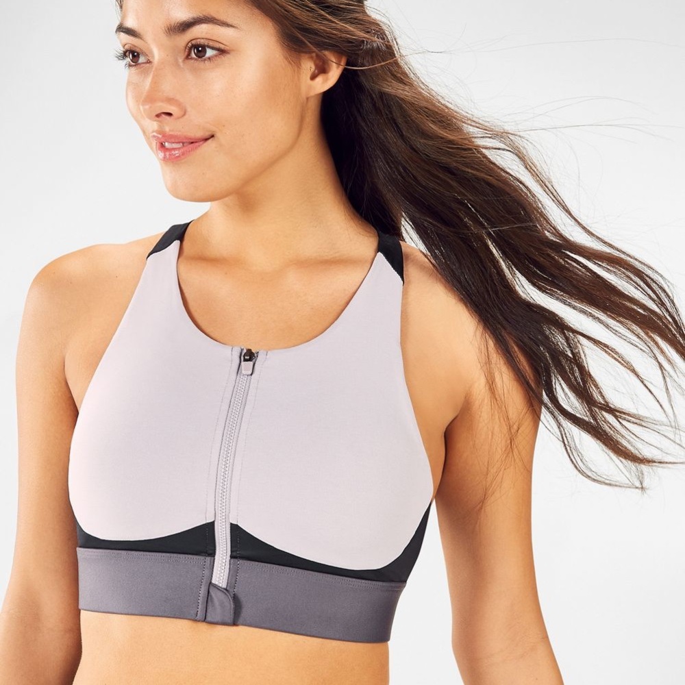 Fabletics Zip Up Sports Bra High Impact